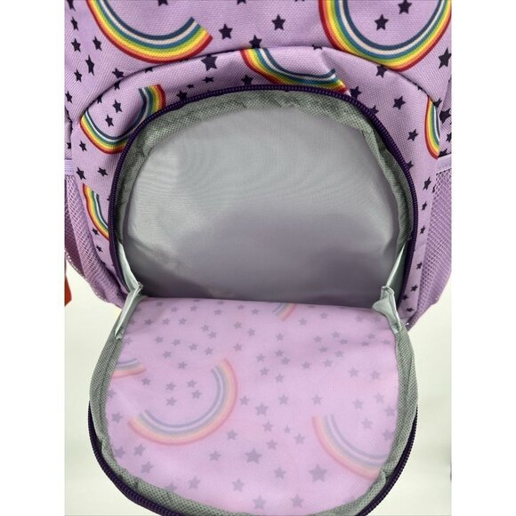 Wonder Nation Purple With Stars and Rainbows Backpack Adjustable Straps NWT - Picture 6 of 7